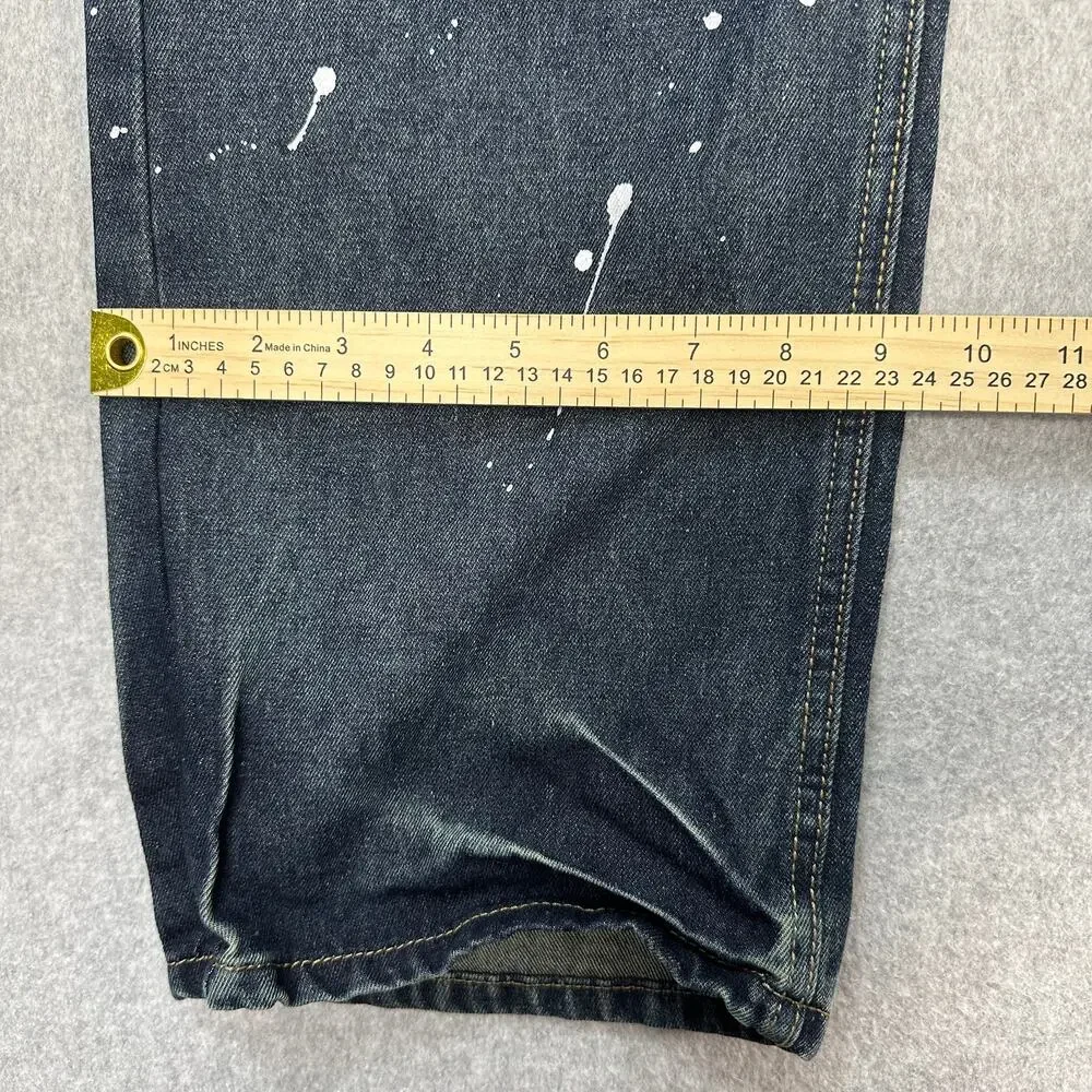 Switch Remarkable Slim Straight Jeans Mens 42/32 Denim Distressed Stonewashed